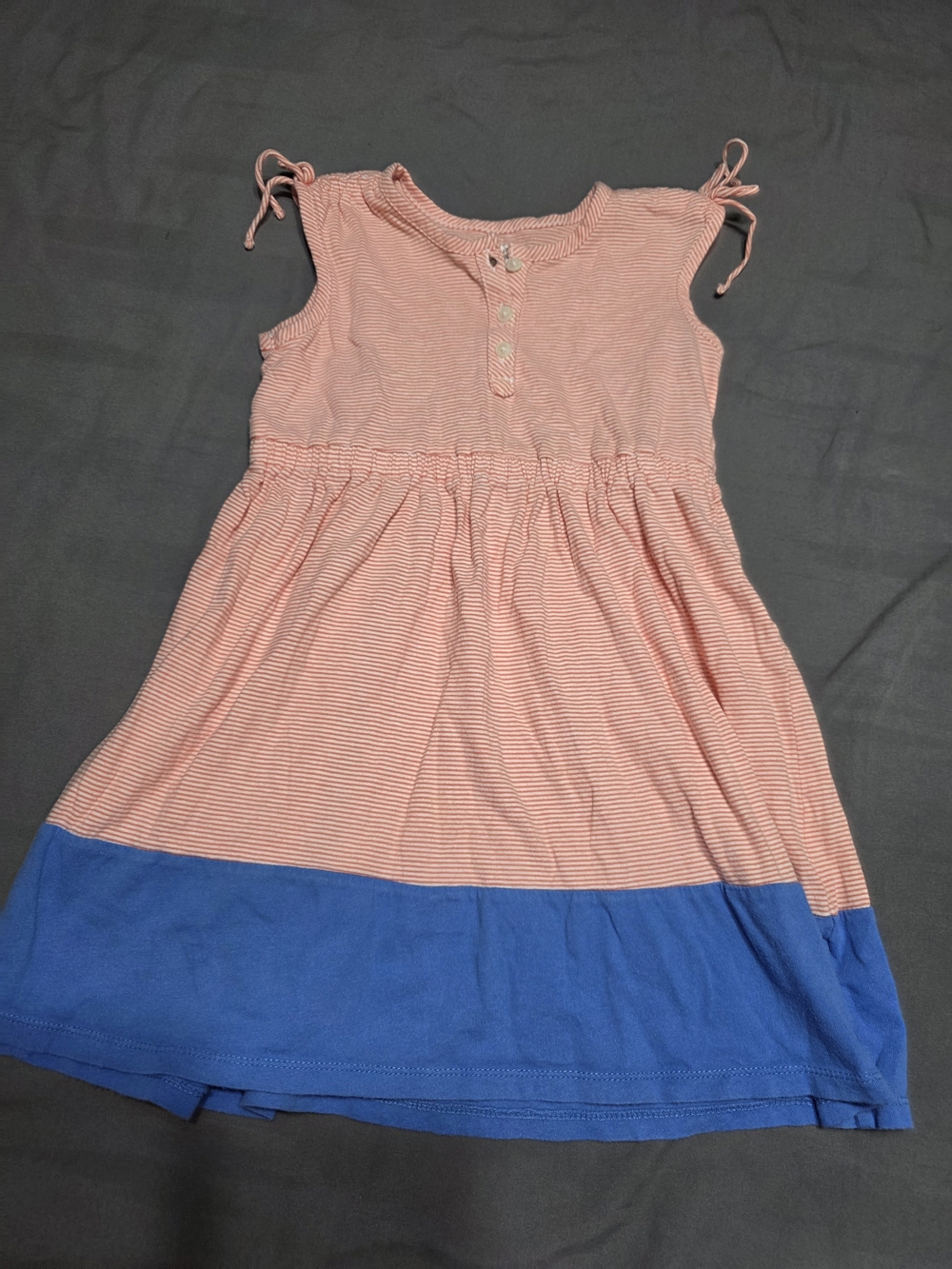 Old Navy Pink Striped Dress with Blue Band